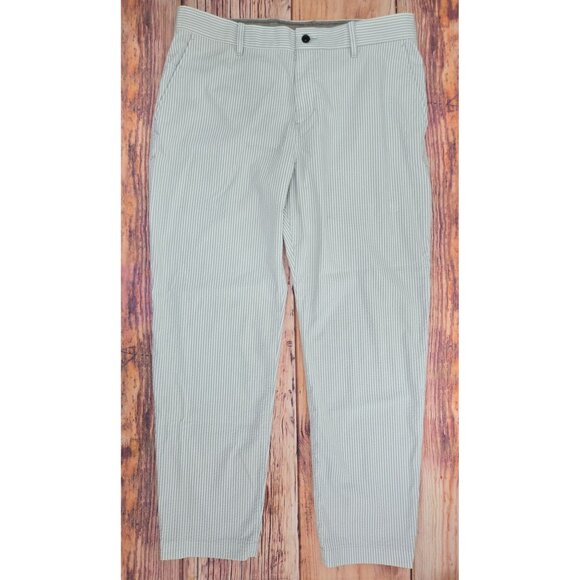 Nike Mens Dri-Fit Striped Pants 38X30 Gray & White Cotton/Polyester Blend - Picture 1 of 9